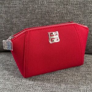 Givenchy Parfums Red Small Pouch Makeup Bag Gift Set Miniatures New Authentic